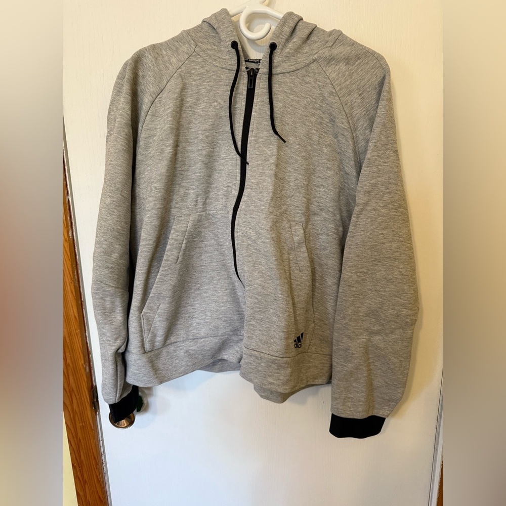 🪩2/20 Adidas Zip Up Hoodie Grey Sz XL